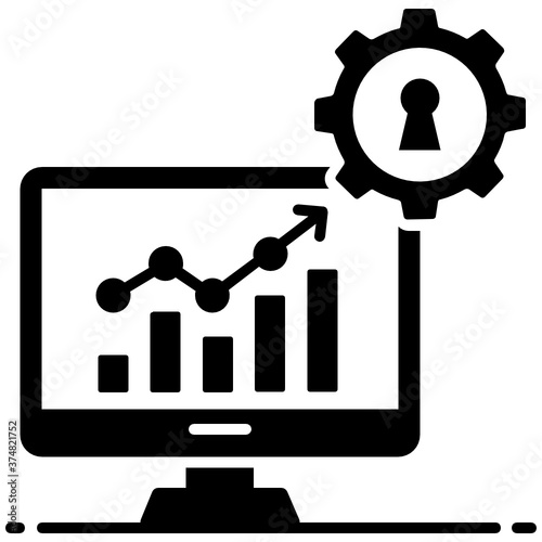 Data governance, icon of data management in modern solid style 