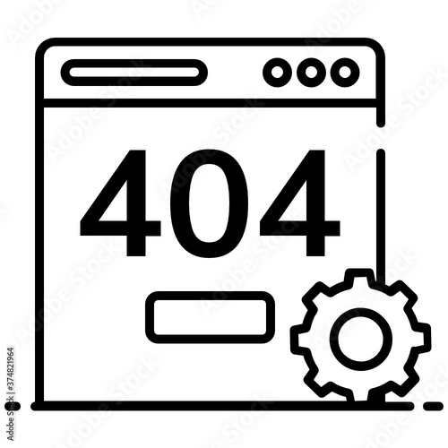 
Page not found icon, flat vector of web warning in editable style 
