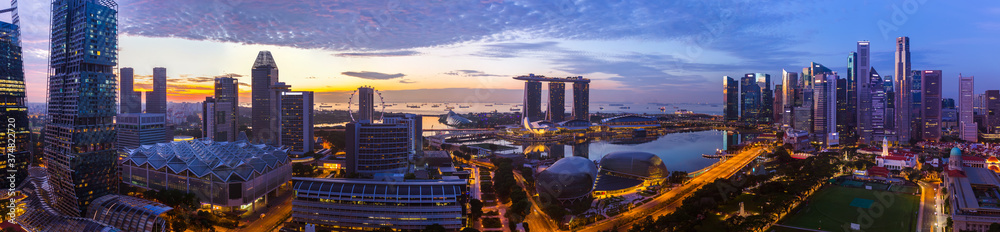 Singapore city skyline - obrazy, fototapety, plakaty 
