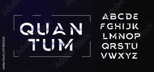 Modern typography set design. Alphabetical technology fonts. 