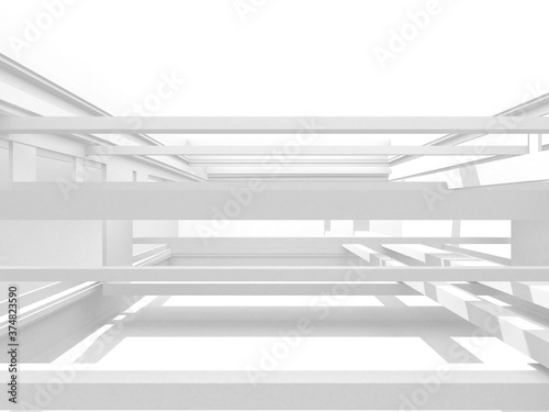 Illuminated corridor interior design. Empty Room Interior Background