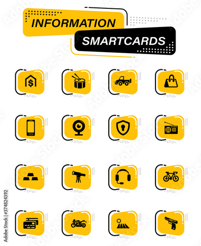 Pawn shop icons set