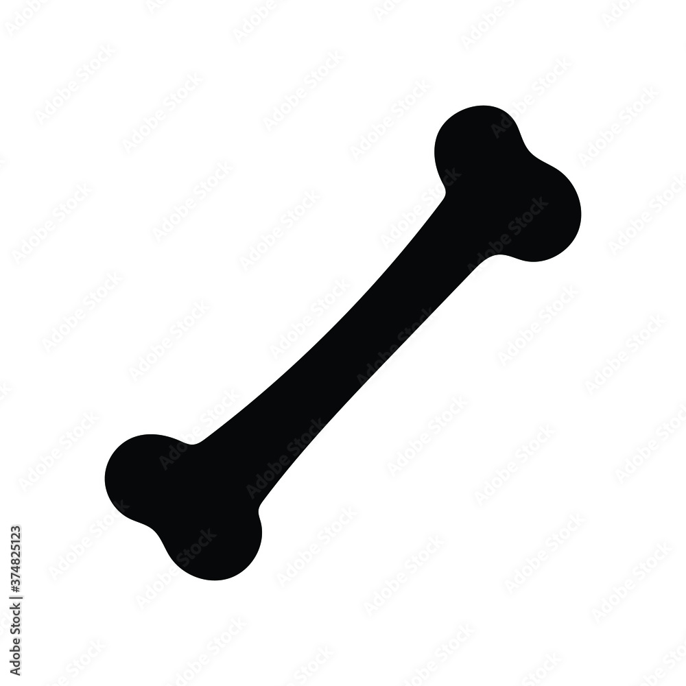 Black Skeletal Human Bone Glyph Icon on white Black Skeletal Human Bone Glyph Icon on white