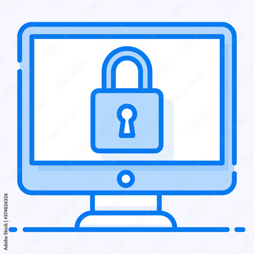 Icon of padlock inside monitor showcasing cyber security concept vector
Icon of padlock inside monitor showcasing cyber security concept vector