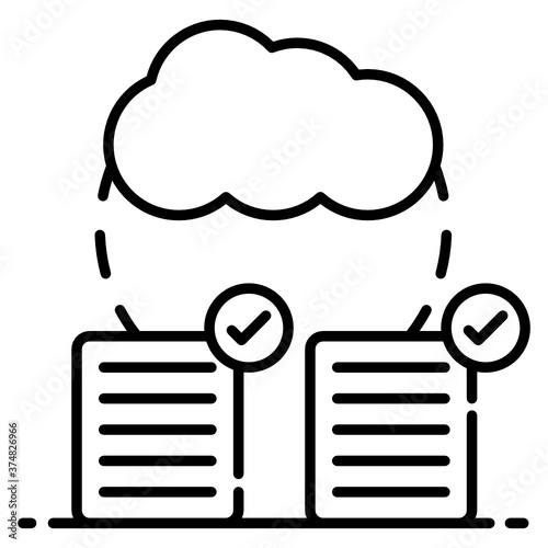  Documents with cloud showing concept of shar cloud  