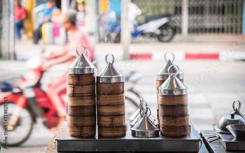 
Chinese dim sum breakfast utensils in Betong District, Yala Province, Thailand