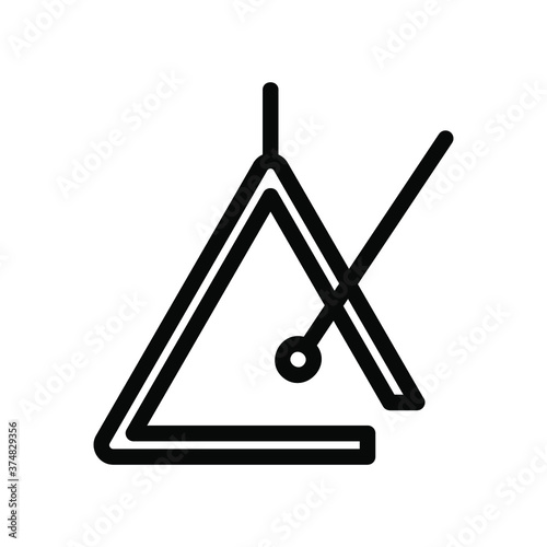 triangle isntrument icon or logo in  outline
 photo