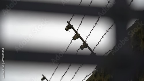 fences in a prison, concentration camp photo