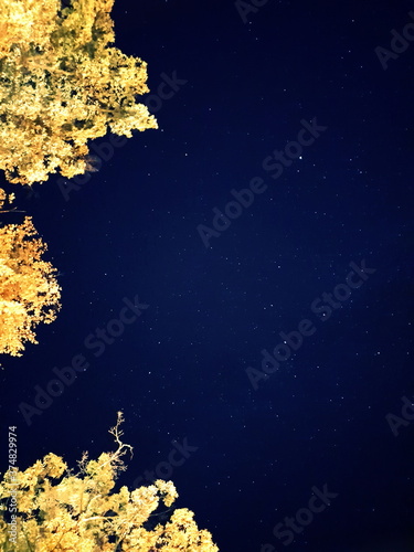 golden stars on blue background