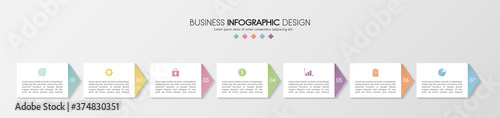 Business infographic design. Diagram with 7 elements. Vector