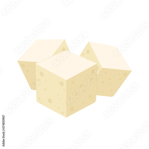 Tofu vector. free space for text. wallpaper. Tofu on white background.