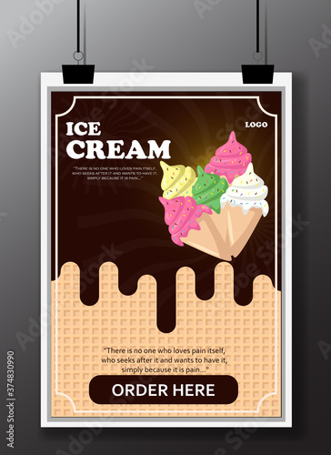 Poster design for ice cream