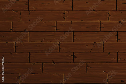 Hand Painted old planks cartoon style background texture