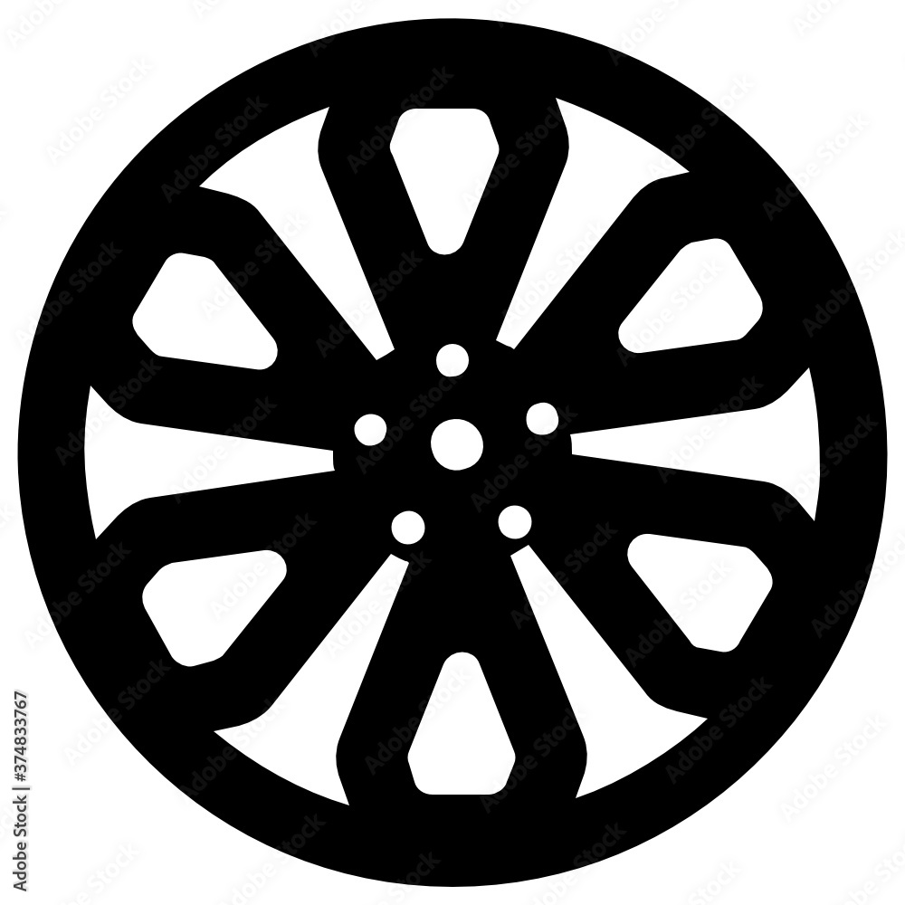 Obraz premium Alloy rim in glyph vector 