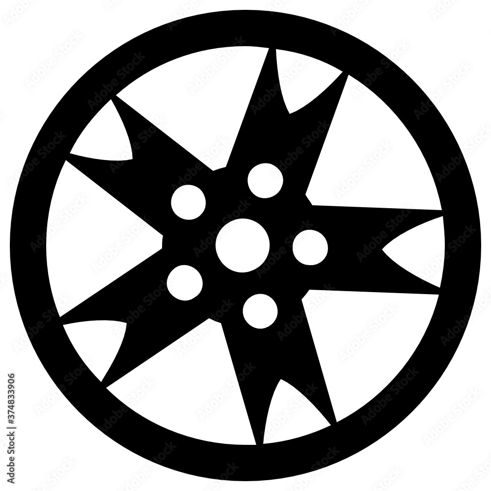 Obraz premium A round shape auto rim solid icon design 