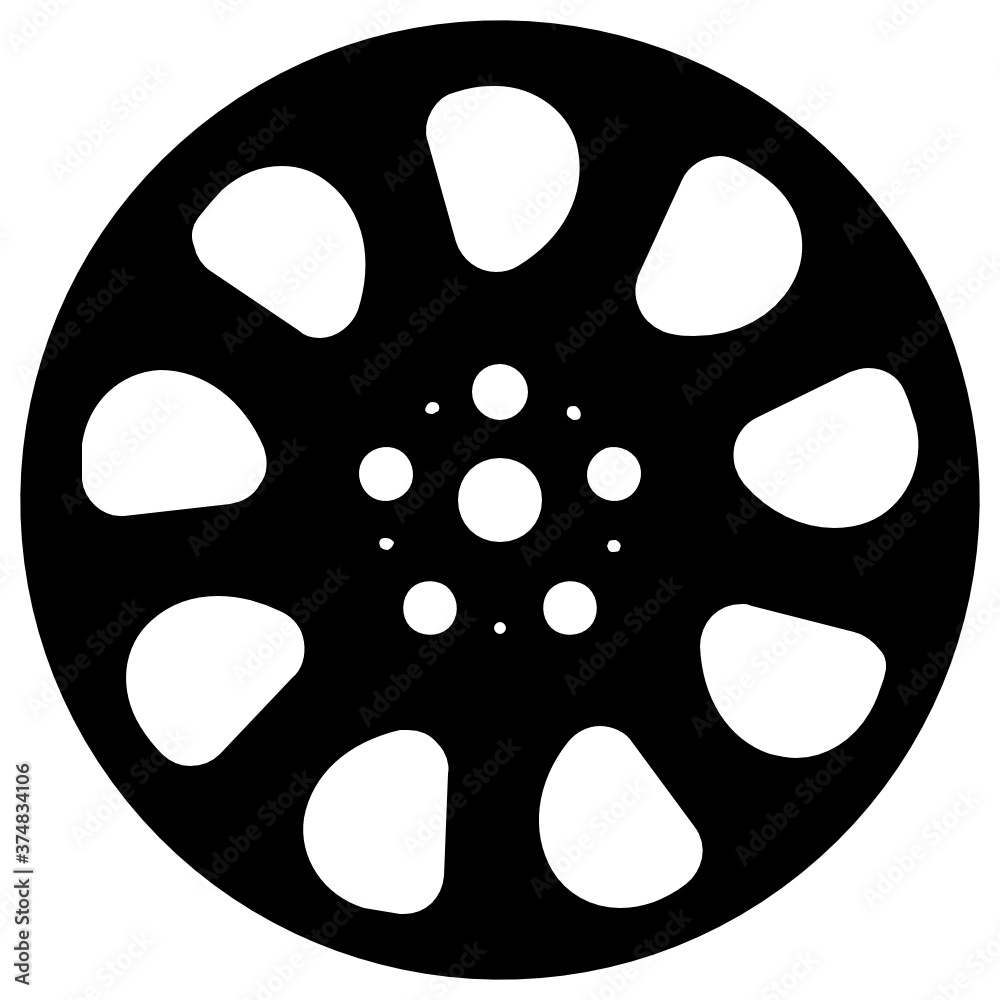 Fototapeta premium This solid vector is representing wheel rim in editable style 
