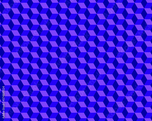 Abstract 3d background. A wall of blue cubes. Vector illustration.