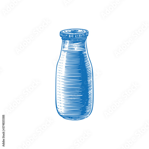 Traditional glass milk bottle