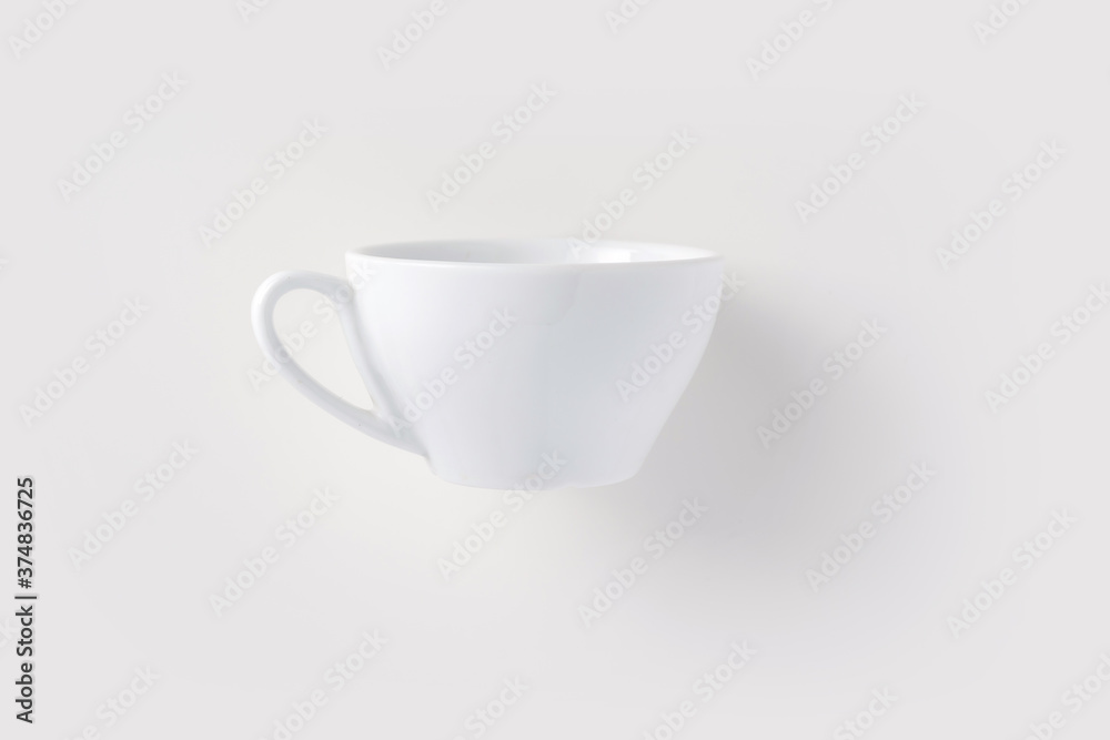 Front view of float empty cup on white Front view of float empty cup on white