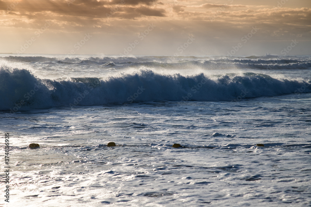 Waves rushing hard on the East Sea