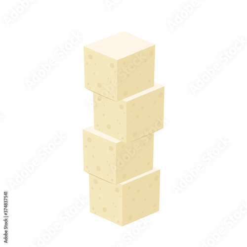 Tofu vector. free space for text. wallpaper. Tofu on white background.