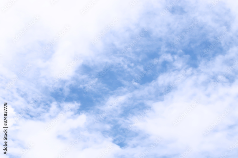 Obraz premium Blue Sky and white cloud background. Sky in sunny day with white cloud. Nature and background concept.