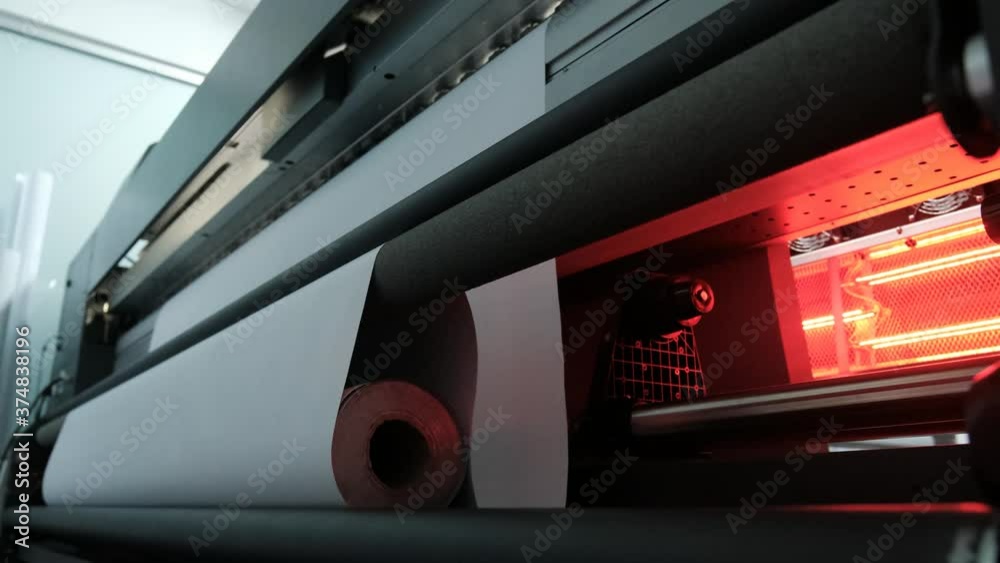 The digital printing machine's feature of drying the print with the heater. 