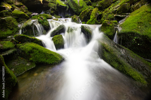 Water flow in a mossy valley © PILYONG