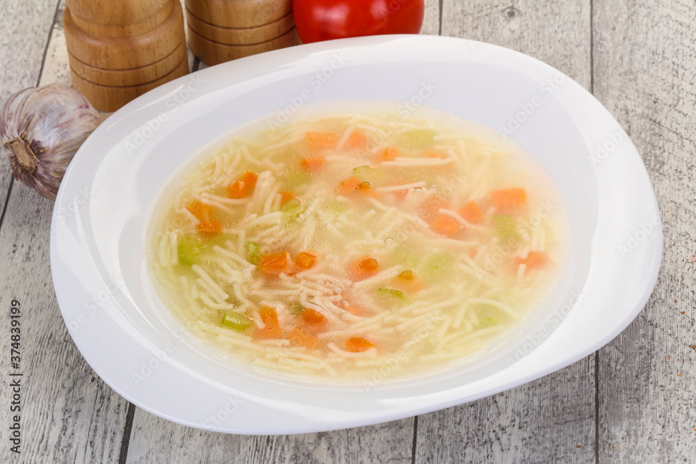 Chicken soup with noodles