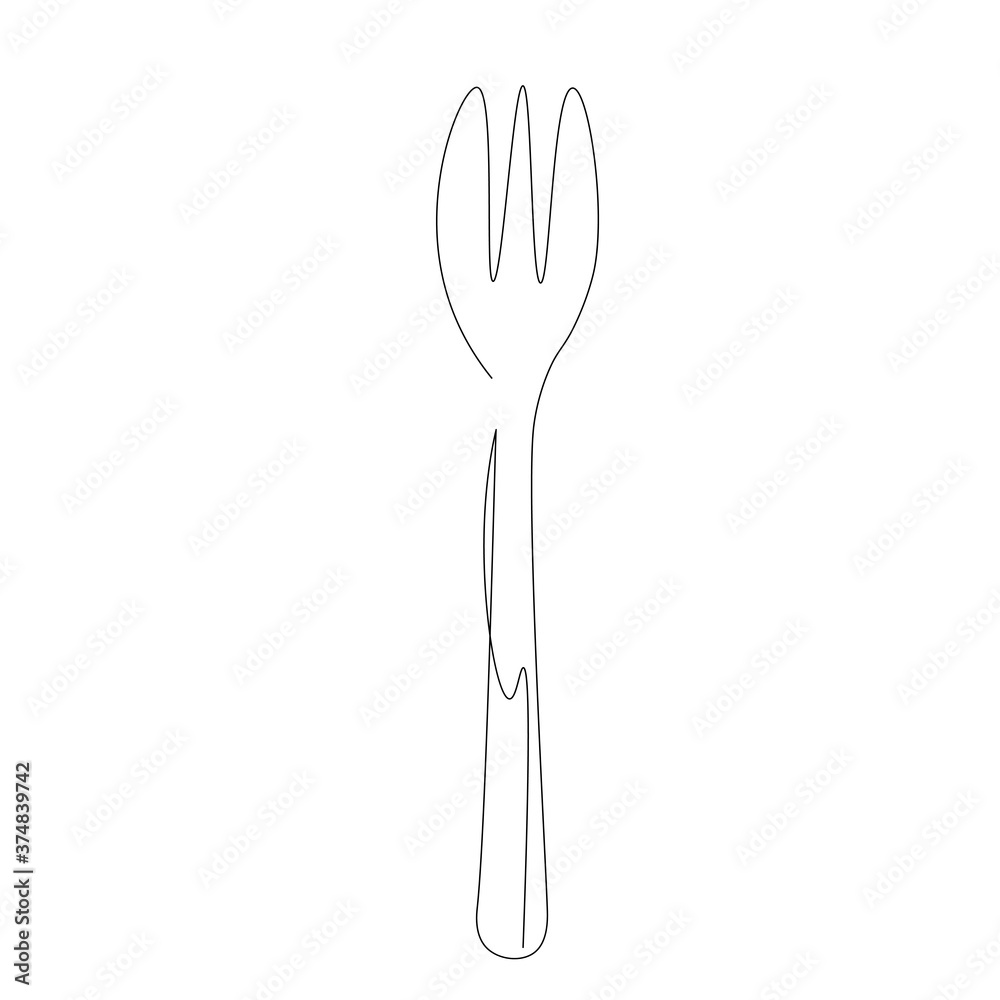 Fork on white background. Vector illustration Fork on white background. Vector illustration