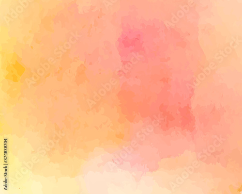 水彩の背景／空／にじみ／ぼかし／絵の具／フレーム／テクスチャ／オレンジ／黄色／ピンク／赤