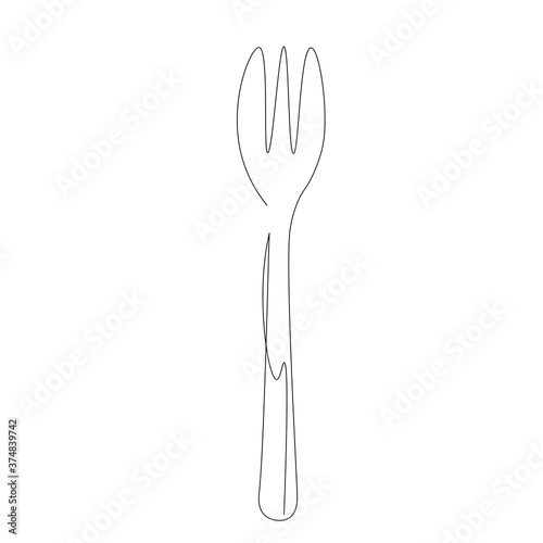 Fork on white background. Vector illustration