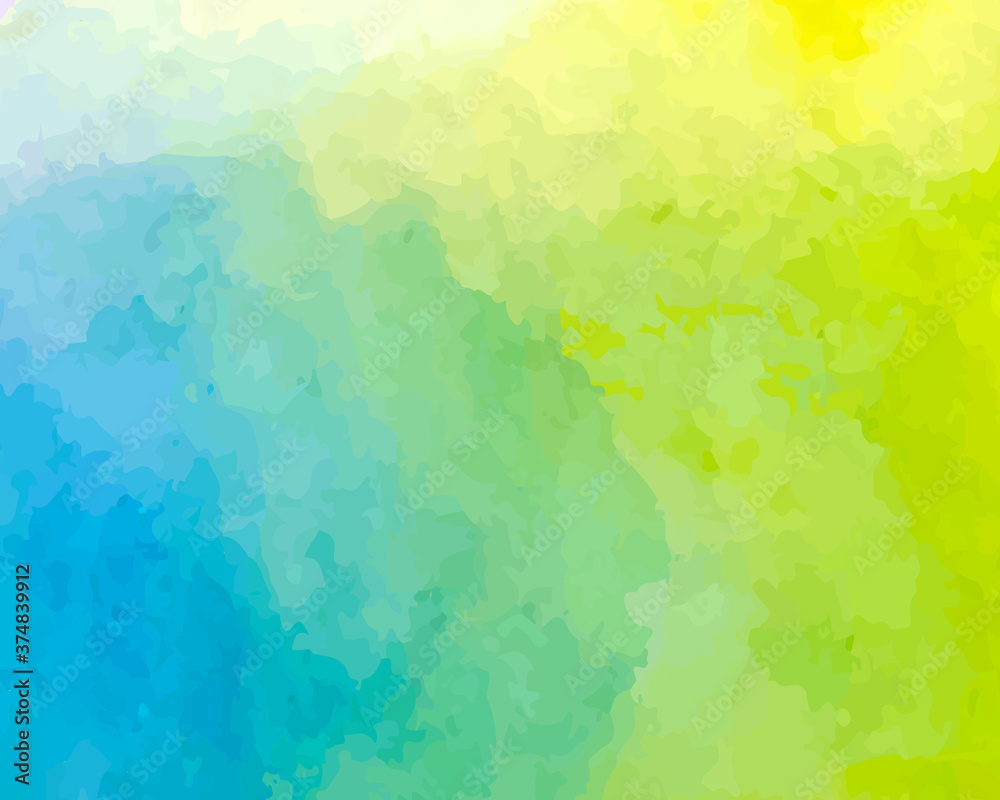 水彩の背景 空 にじみ ぼかし 絵の具 フレーム テクスチャ 緑 青 黄色 Stock Vector Adobe Stock