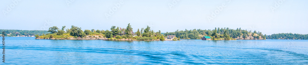 Small lonely island Thousand Islands Canada Ontario