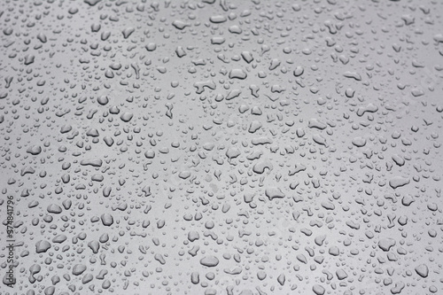 Water droplets on the car after rain
