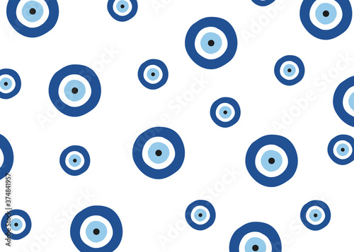 Evil eye vector pattern. Evil eye blue pattern wallpaper. 