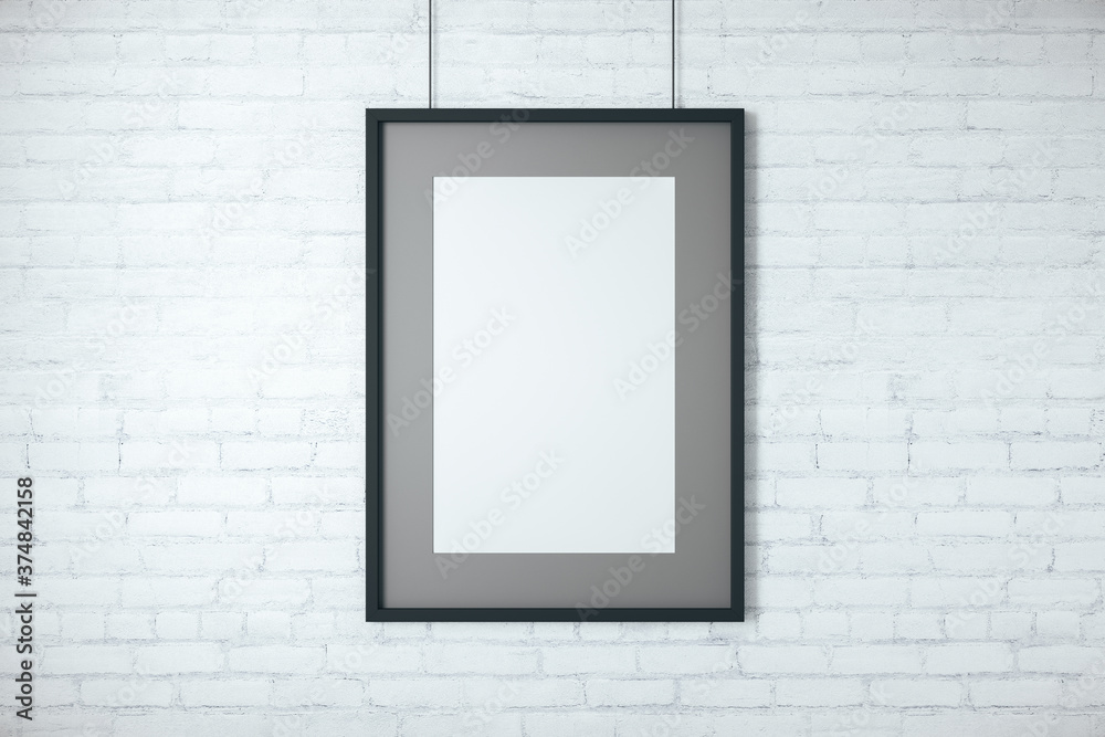 Blank poster on brick wall. Blank poster on brick wall.