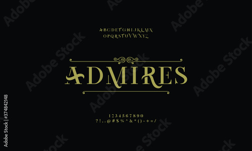 Vintage and classic typography font set. Vector illustration typeface alphabet. Custom fonts a to z.