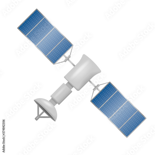 Satellite isolated on white background. Vector illustration.
