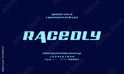 Futuristic alphabet collection. Modern abstract typography. Technology font style.