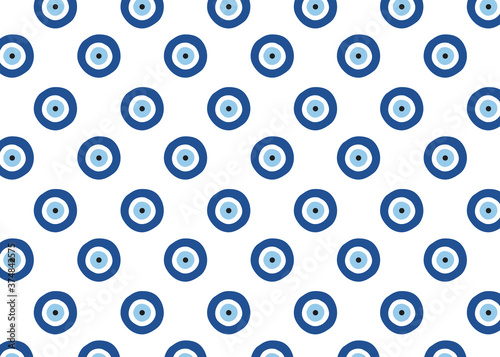 Fotografia Evil eye vector pattern. Evil eye blue pattern wallpaper.