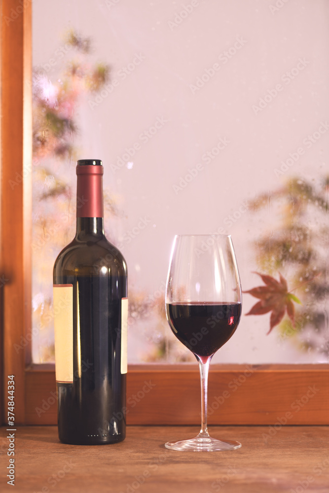 Still life with red wine