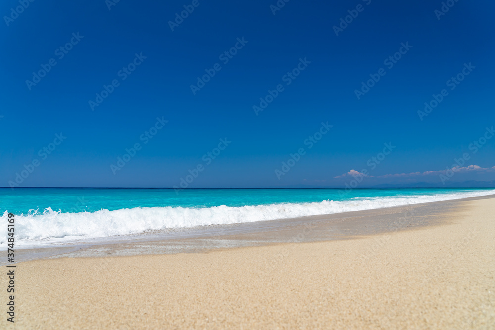 pefkoulia beach in lefkada greece