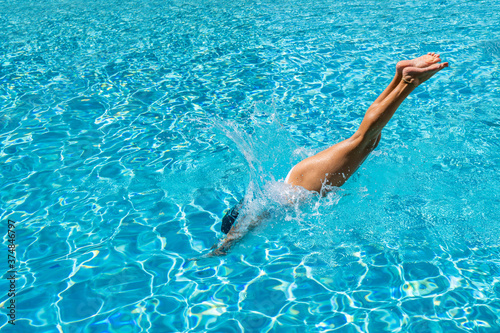 woman in luxury spa resort near the swimming pool. © Netfalls