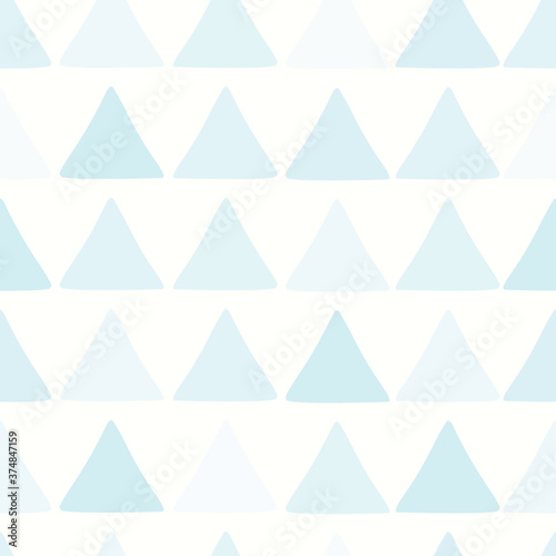 Cute triangle seamless pattern. Light blue abstract geometric background for fabric, textile, wrapping paper, scrapbooking. Surface pattern vector design.