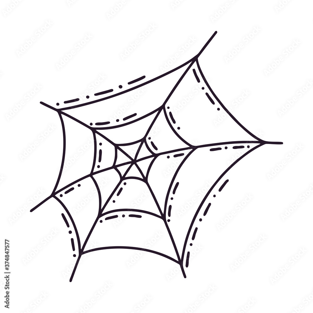 Fototapeta premium Spider web. Mystical vector illustration for Halloween.