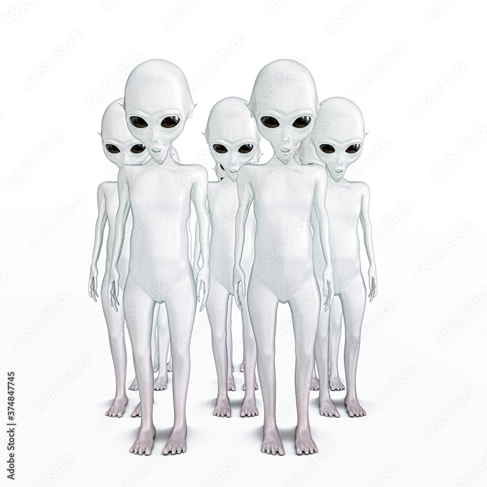 aliens isolated on white background aliens isolated on white background