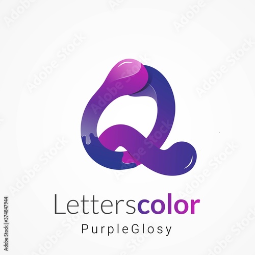 Q letter modern style logo. Vector abstract material design style. Logo elements, icon, full color logos, Vector, illustrations