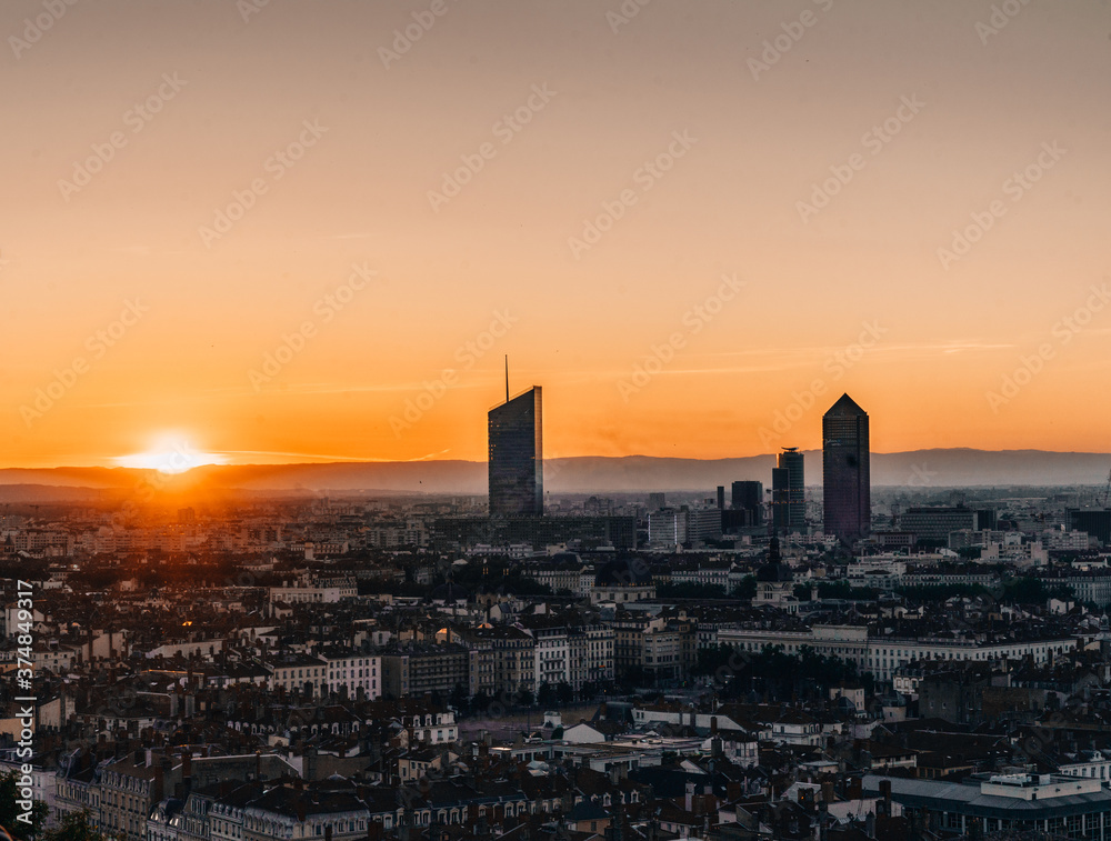 Sunrise in Lyon (France)