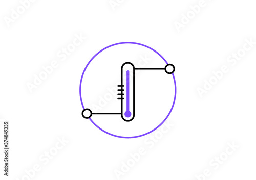 Thermometer icon, high temperature icon